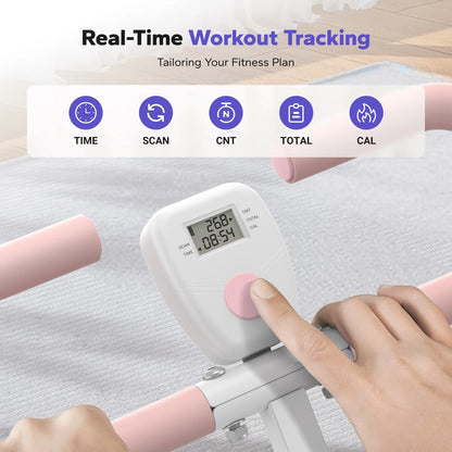 Squat Machine, Foldable Exercise Equipment with 4-Level Resistance & Device Holder, Home Gym Machine for Arm, Glute & Leg Workout